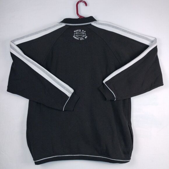 VTG HD Harley-Davidson KC, MO 1/4 Zip Dark Gray LS Sweatshirt Mens Size Large - Picture 4 of 7